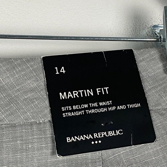 Banana Republic Martin Fit Linen Blend Flare Pants Size 14 Gray - Picture 7 of 11